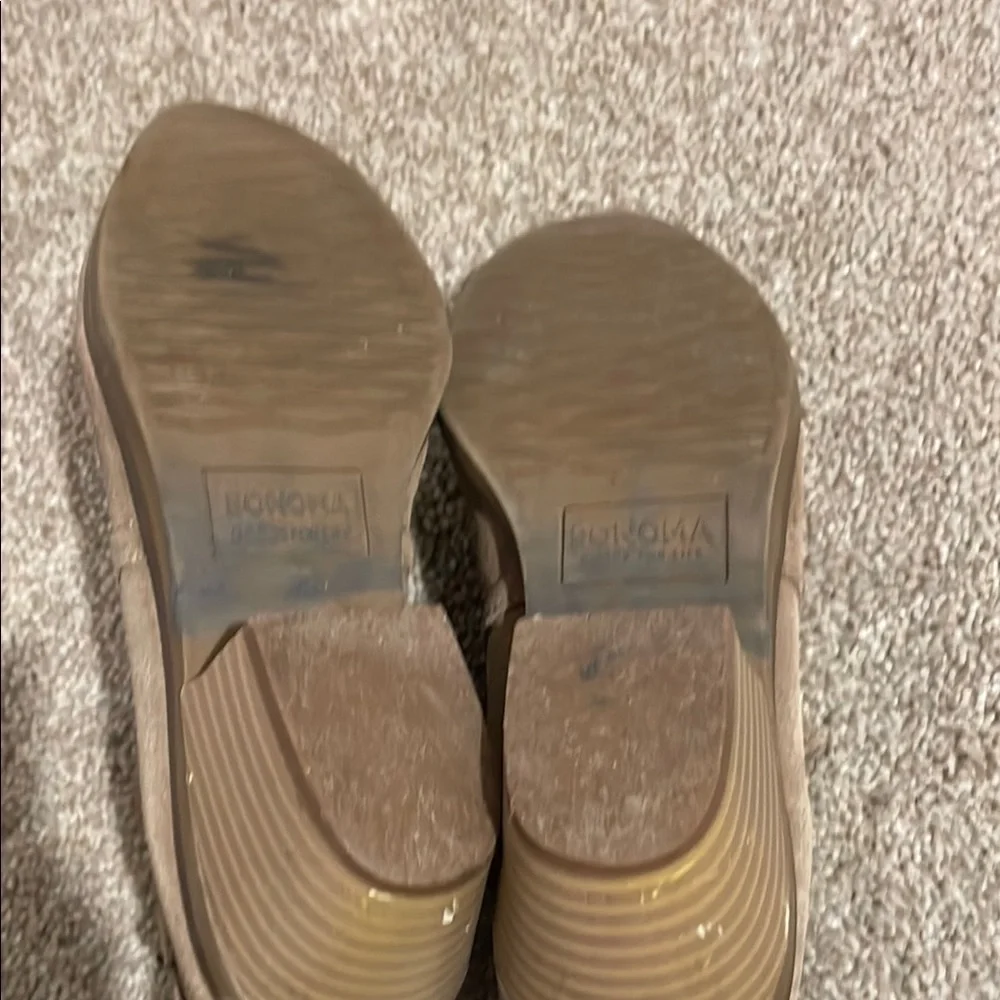 Sonoma Tan Ankle Booties with Decorative Buckle